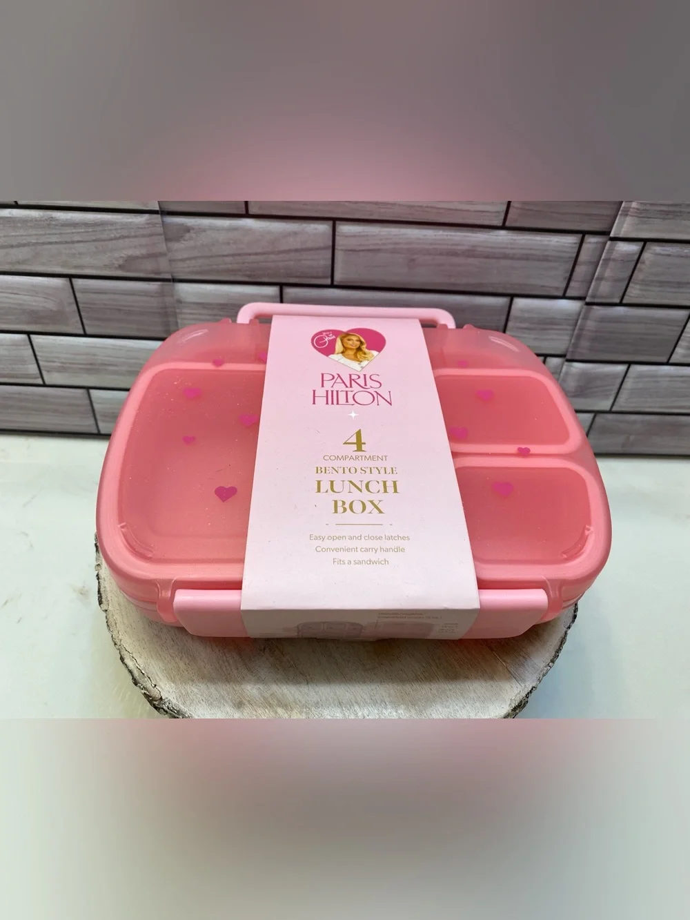 Paris Hilton ❤️ Bento style Lunch Box Pink Heart NWT